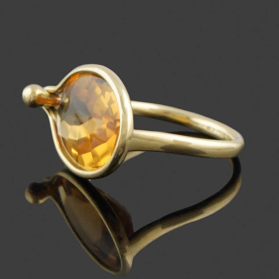 Anillo Georg Jensen Savannah oro macizo de 18 quilates, citrino Estate, con interior, cajas exteriores Foto 4 de 4