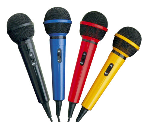 Mr Entertainer Home Party DJ Karaoke Singing Mic Microphone In 5 Fun Colours