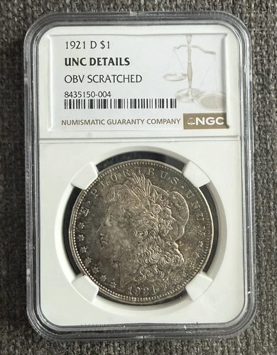 1921-D $1 Morgan Silver Dollar NGC Uncirculated UNC Beautiful Rainbow Toning 🌈