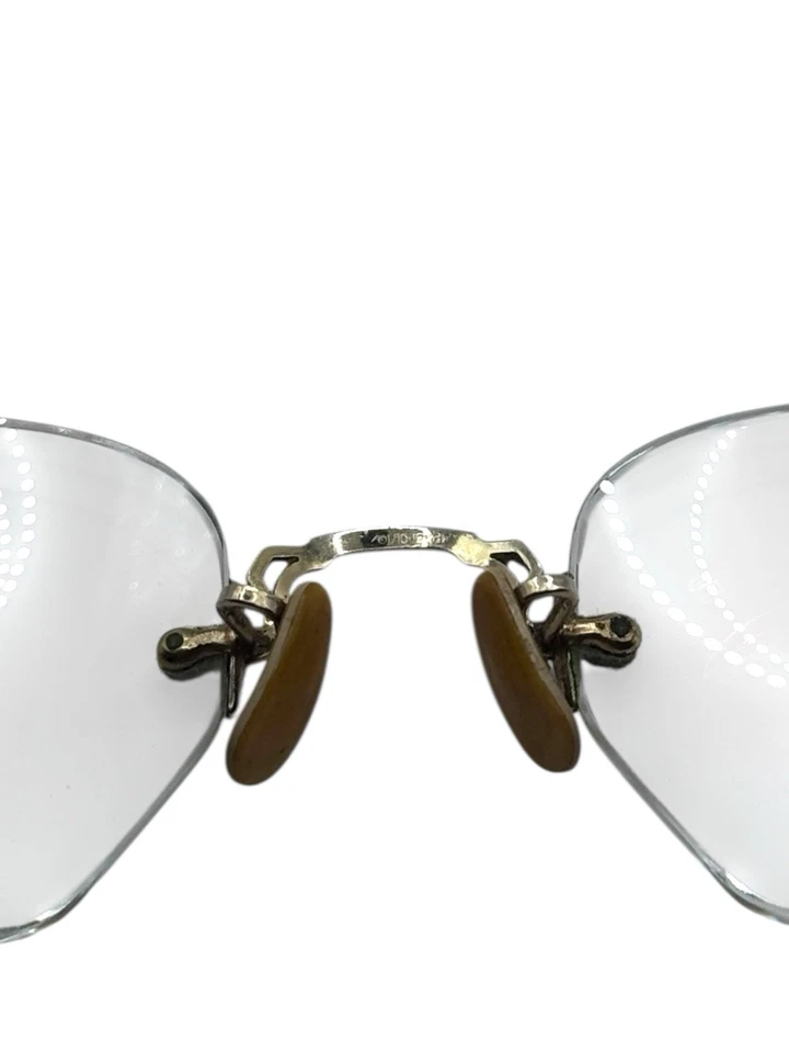 Gafas sin montura Dr. Rolfes bifocales de oro 12k vintage de los años 50 con estuche Foto 4 de 4