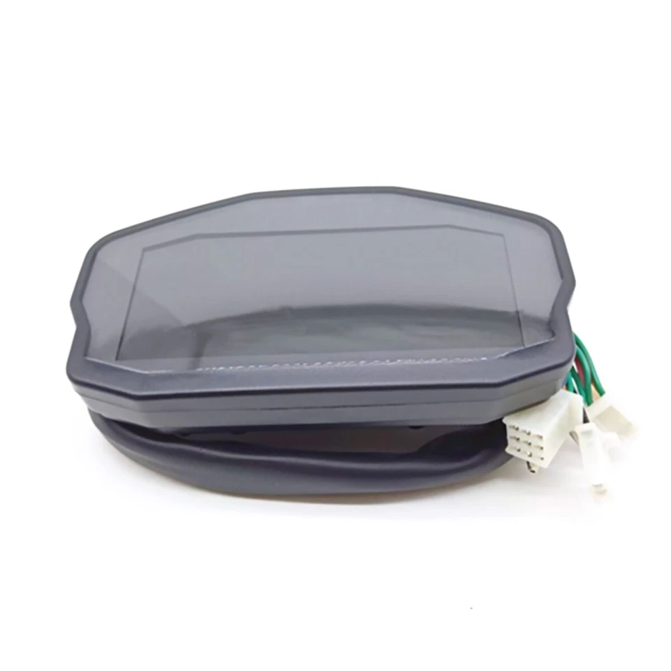 Universal Digital Motorcycle LCD Tachometer Speedometer Odometer Gauge KM/H MPH - Image 3 of 4