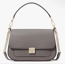 NWT Kate Spade Leather Phoebe Small Flap Crossbody In Hare Grey
