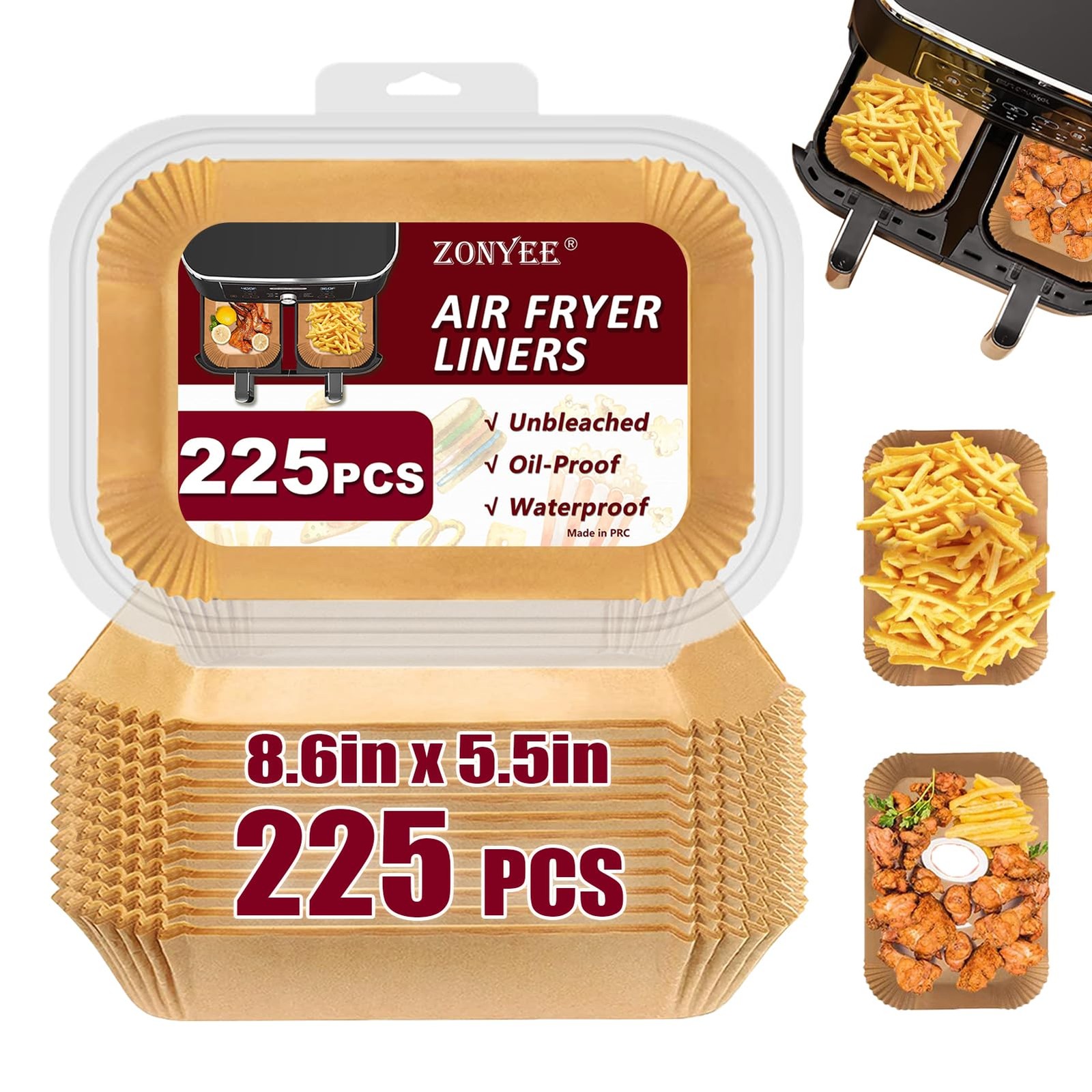 Air Fryer Liners for Ninja Dual, Airfryer Disposable 8.6x5.5inch