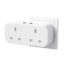 Double Plug Adaptor 2 Way Multi Plugs Extension Adapter Surge Protected for Home