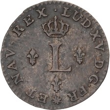 [#981654] France, Louis XV, Sol, 1740, Lyon, Billon, EF