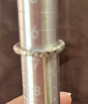 .925 Sterling Silber Bandring, graviert floral Blatt Design Größe 6 1/2