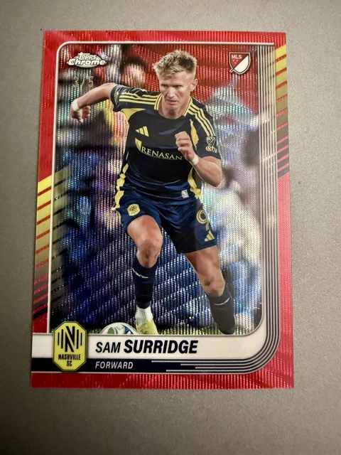 2025 Topps Chrome MLS SAM SURRIDGE RED Wave Refractor #D /5