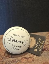 DEMDACO “Happy Hour” Ceramic Wine Bottle Stopper Barware Kitchen Accessory