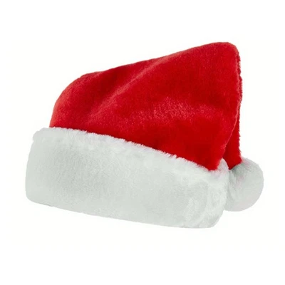 TRIMMING SHOP Christmas Santa Hat Adult Warm Red and White Festive Classic Soft Velvet Hat