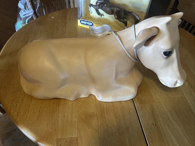 Vintage General Foam Christmas Nativity Cow Lighted Blow Mold Yard Decor 22''