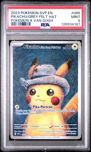 2023 POKEMON SVP EN-SV BLACK STAR PROMO #085 PIKACHU WITH GREY FELT HAT PSA 9
