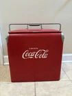 Vintage Coca-Cola Metal Cooler Acton Mfg Co With Metal Tray Carrying Handle