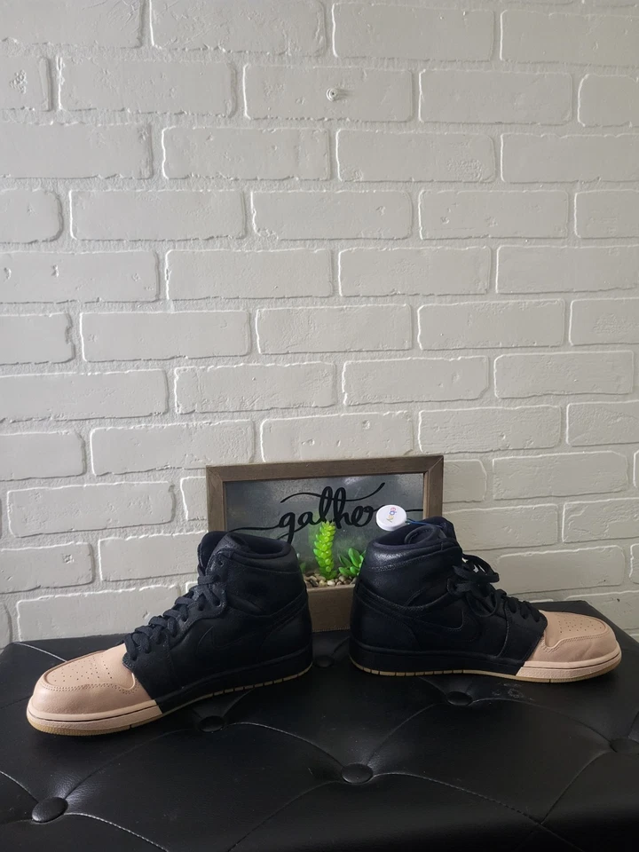 Mujer Air Jordan 1 Retro Alto Premium AH7389 007 NEGRO/ORO METÁLICO Foto 2 de 4