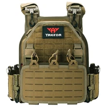 YAKEDA Tactical Vest for Men1000D Nylon Quick Release Laser-Cutting Modular V...