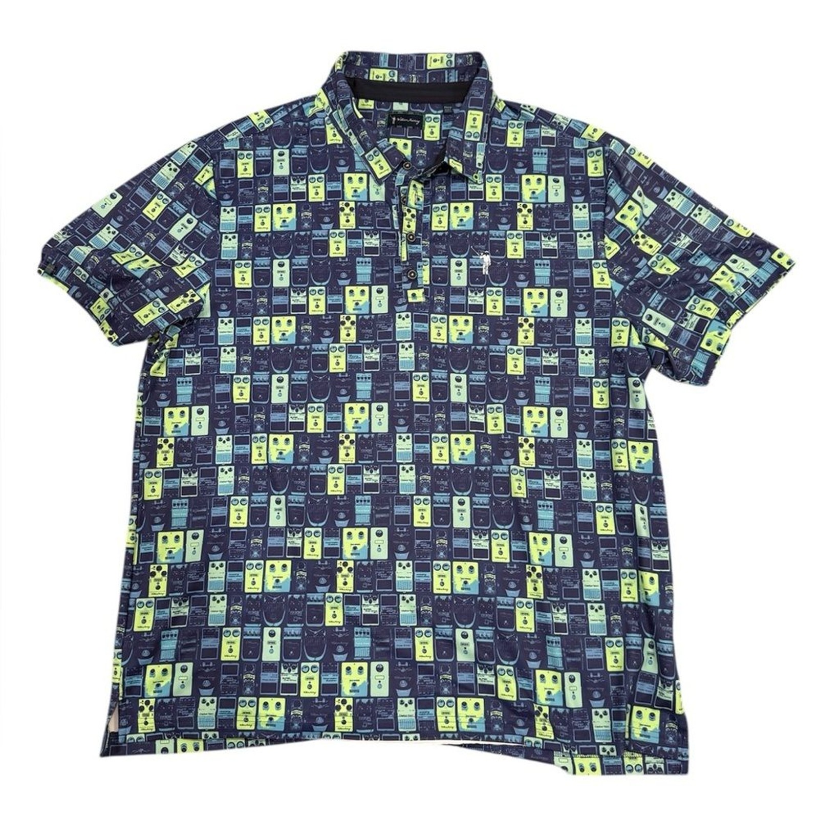 William Murray XXL Polo Blue Rare Design 1/4 Button Short Sleeve Golf image 2