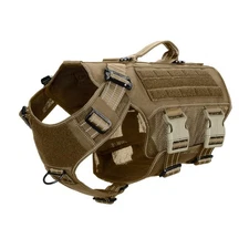 Tactical Mesh Dog Harness for Large Dogs,Reflective Dog Molle Vest with Metal...