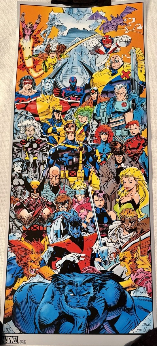 X-MEN UNIVERSE FOIL POSTER MARVEL COMICS JIM LEE SCOTT WILLIAMS