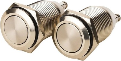 Gebildet 2pcs 16mm 16mm-Stainless Steel, Silver-16mm Latching Push Button 