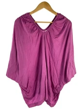 me ISSEY MIYAKE Short-Sleeved Blouse/Cotton/Pink/plain/MI24JK362