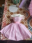 Vintage  Barbie Dancing Doll Pink White Gingham Dress 1626💕