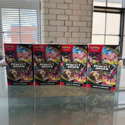 4 x Pokémon TCG: Mega Evolution Perfect Order Booster Bundles Sealed & Brandneu