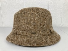 Vintage Stetson Fedora Hat Wool 7 3/8 Classic Tweed Brown Union Made