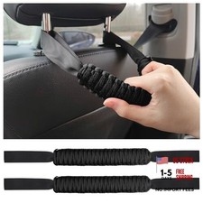 2PCS Headrest Grab Handle for Cars,Removable Durable Rear Seat Grab Black