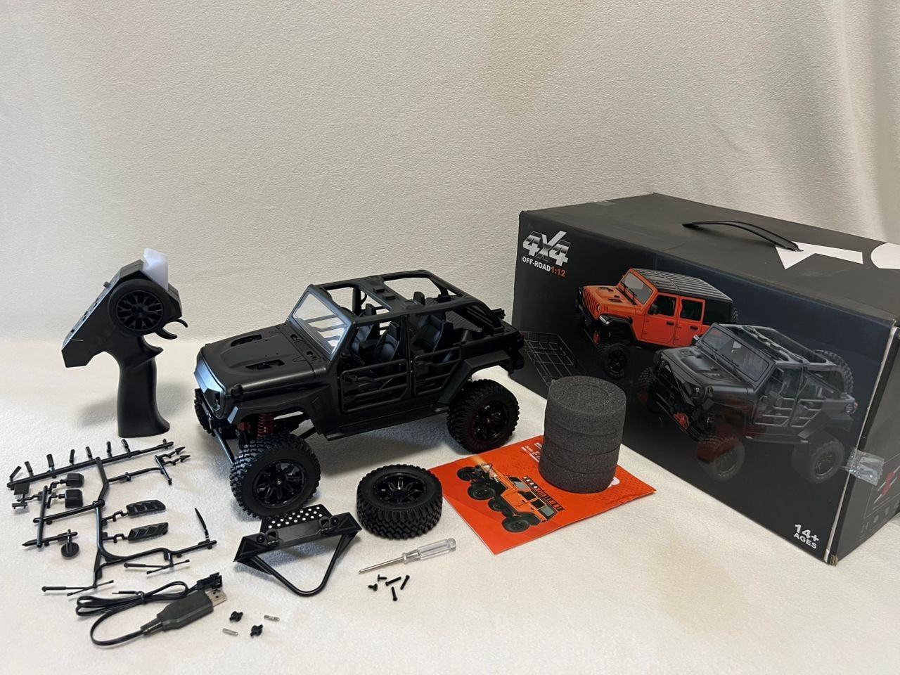Jeep Wrangler MN128 RC Car Crawler 1:12 Scale, 2.4G 4WD, Off-road Truck