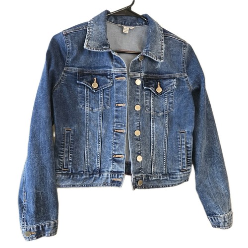 Calvin Klein Jeans Girls' Denim Jacket Size XL 16 Distressed Medium Blue Pockets