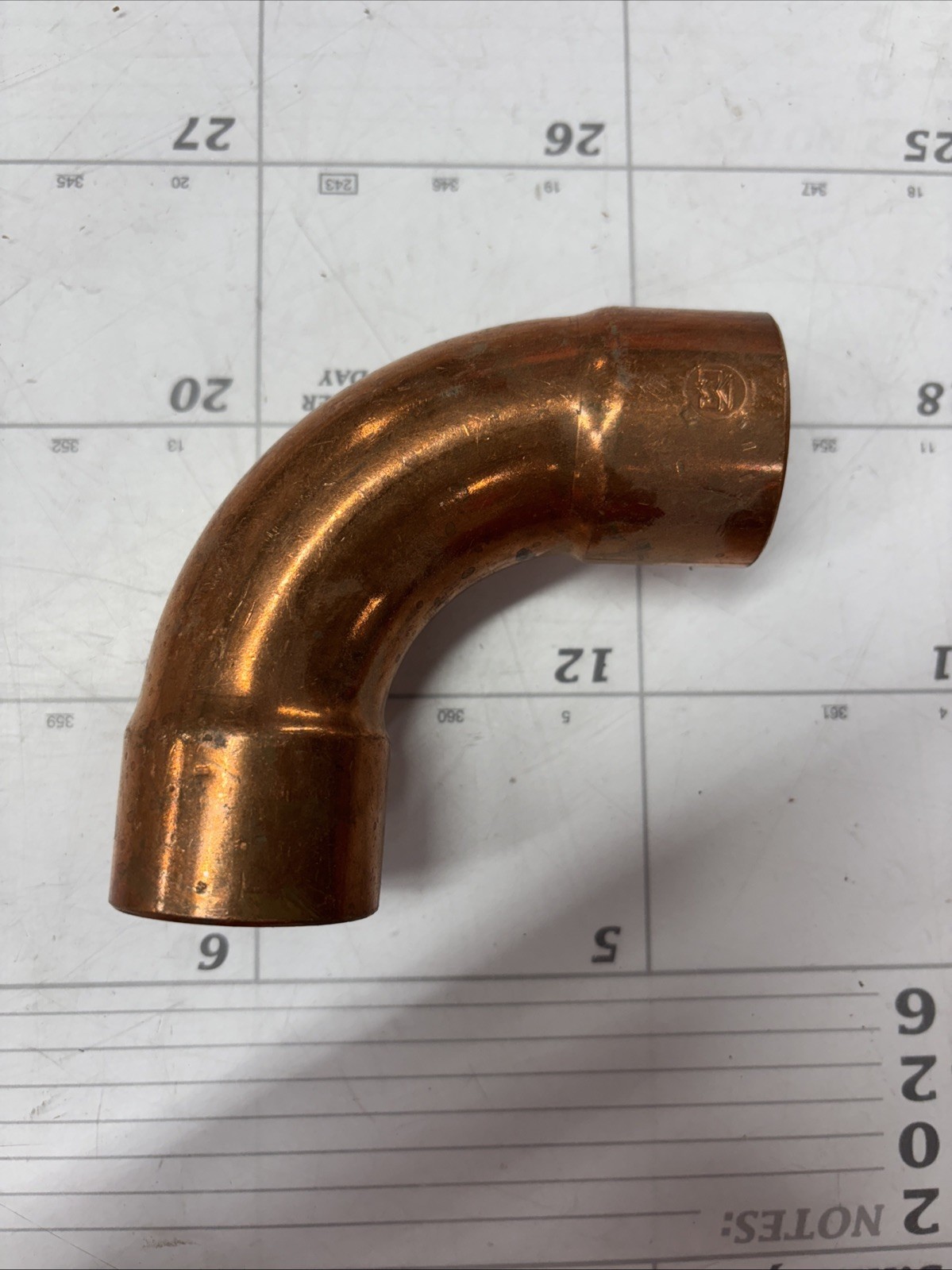 1 1/2 Copper Long Sweep 90 Elbow Solder Sweat