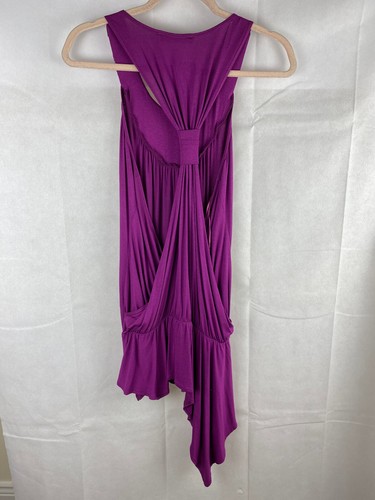 George Top UK 14 Fuchsia Pink Sleveless Sequin Asymmetrical - Picture 7 of 10
