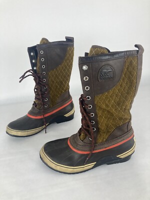 Sorel Olive Green Suede Mid-Calf Winter Boots Women display picture 2