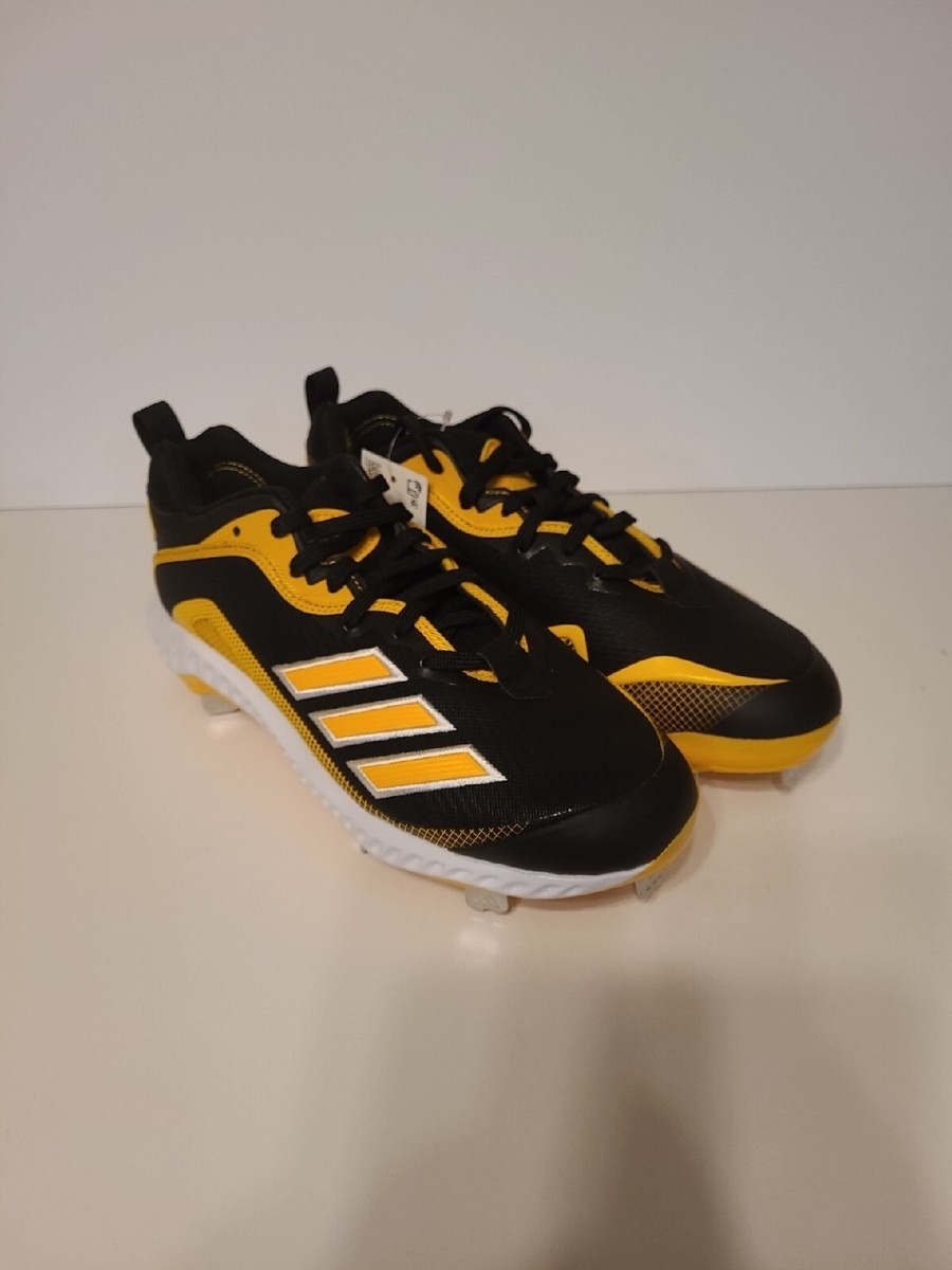 ✅ Adidas Icon 6 Bounce Metal‎ Baseball Cleats FV9346 Yellow/Black Men\'s Size 7.5 Adidas Icon V Bounce Men main image 4