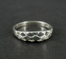 Ring Silver Diamond Shape Open Design Sterling 925 Size 7 Band Ring