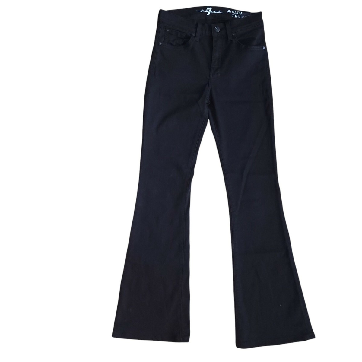 関税なし 送料無料 Black Bootcut Slim Fit Denim Trousers 7 for all mankind Slim Trouser Skinny Jeans Black Bootcut