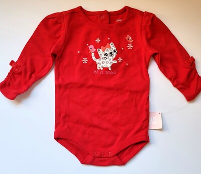 Gymboree Cozy Kitty 3-6 mo Red Bodysuit leopard kitty Retail NWT