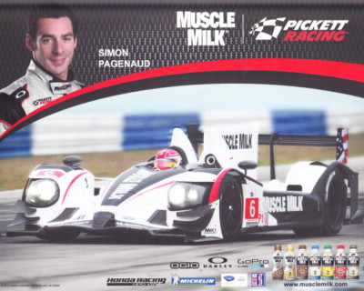 2012 Simon Pagenaud Muscle Milk Racing Honda HPD LMP1 Sebring ALMS Hero Card
