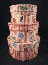MUFFY VANDERBEAR Boudoir Armoire Accessories 3 Nested Hat Boxes 1994 VINT NEW