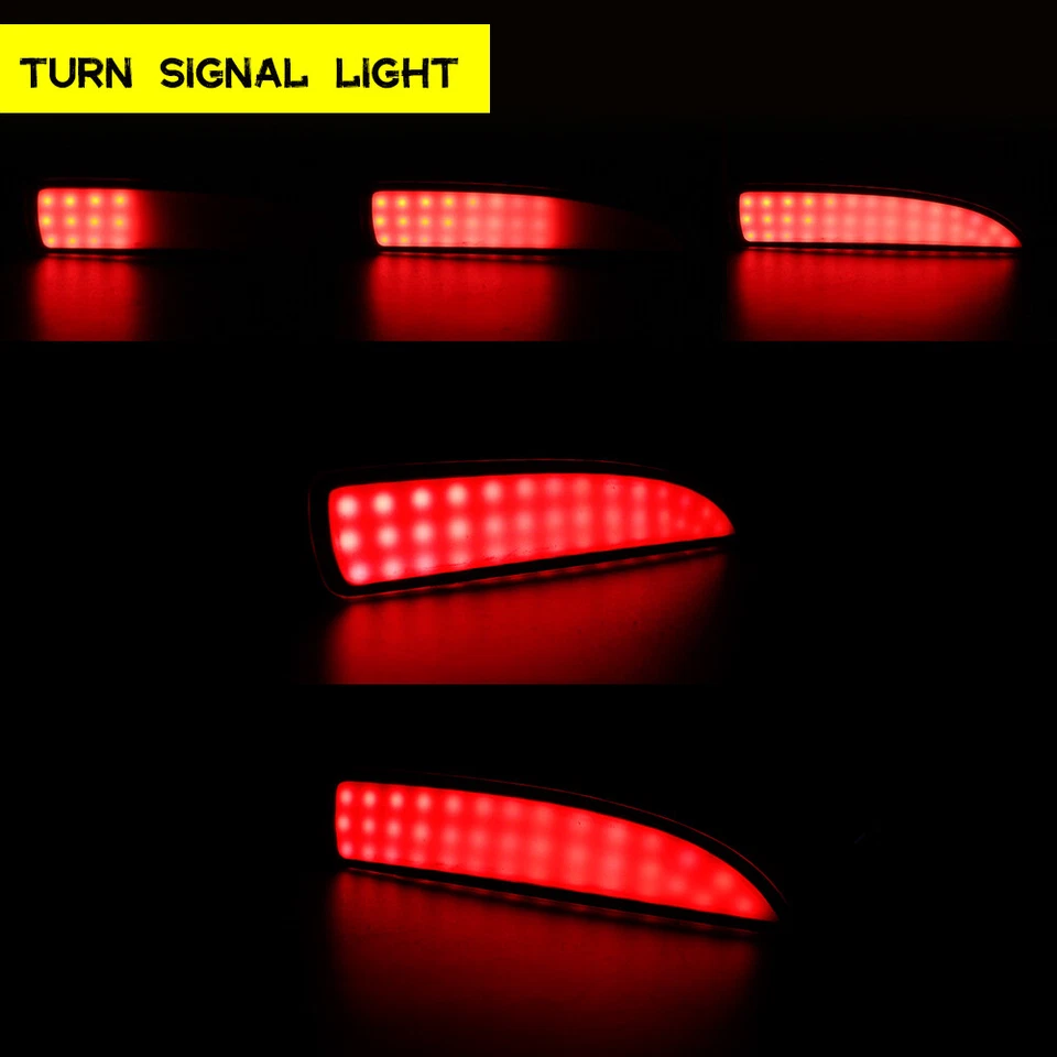 2PCS Red LED Rear Bumper Reflectors Brake Tail Signal Lights For 2016 Scion iA - Image 2 of 4