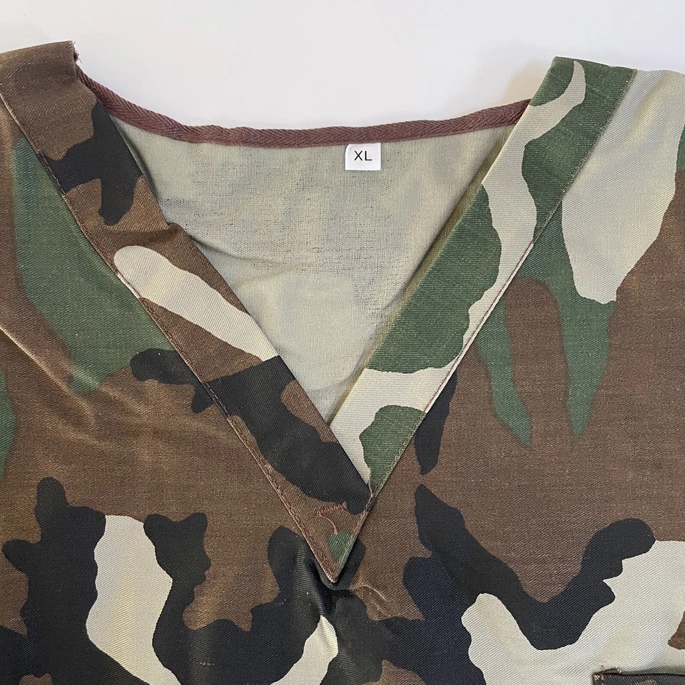 NOS Nurse Military Camo Scrub Top XL V-Neck  Uniform Shirt w/Pocket - See Dims - Image 4 of 4