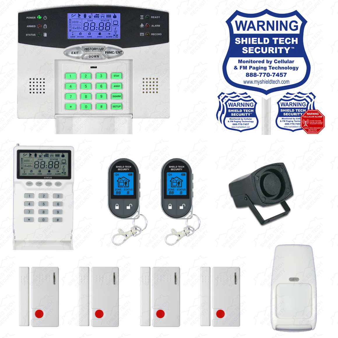 2-way Lcd Remote Burglar Alarm Voip Phone Line Hd