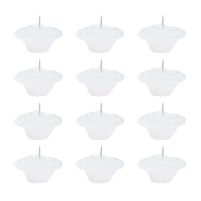 Mega Candles - Unscented 2'' Floating Flower Candles - White, Set of 12