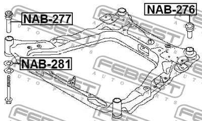 Suspension De Roue FEBEST NAB-277 - Compatible Nissan, Renault - Essieu Avant Inférieur