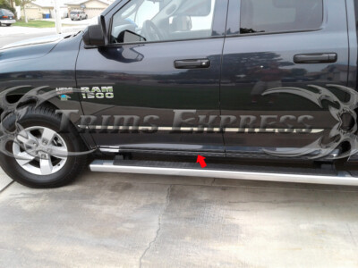 fit:2009-2018 Dodge Ram Crew Cab 6Pc Body Side Trim Molding