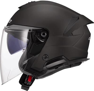 LS2 OF618 VERSO II DUAL VISOR ECE22.06 OPEN FACE MOTORCYCLE HELMET MATT BLACK