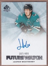 2021-22 SP Authentic '11-12 Retro Future Watch #JW Jasper Weatherby RC AUTO /499