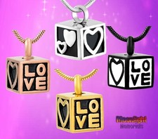New Heart Love Box Cremation Urn Keepsake Ashes Memorial Necklace