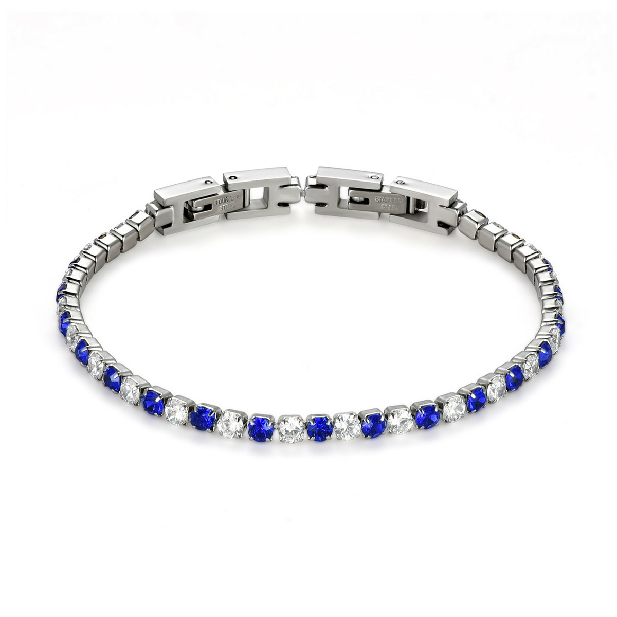 LUCA BARRA BRACCIALE TENNIS DONNA IN ACCIAIO IP GOLD CON CRISTALLI BIANCHI - Foto 11