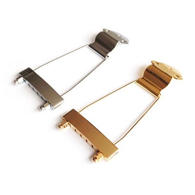 Archtop Jazzgitarre Trapez Saitenhalter 6 Saiten Chrom Gold Ersatzsteg