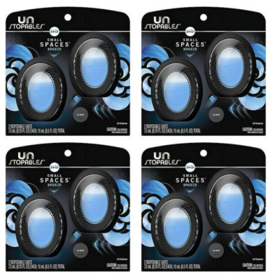4 PACKS OF 2 Febreze Small Spaces Unstopables Air Freshener Breeze .25 oz.